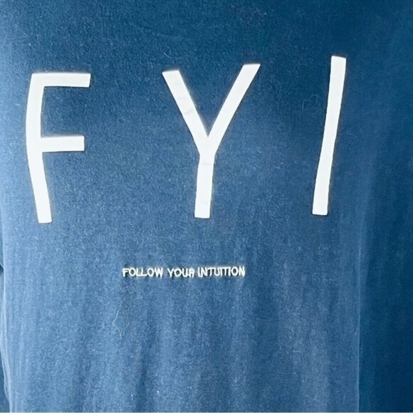 Mango Basics tee shirt scoop neck navy blue FYI  Follow Your Intuition size XS - Picture 6 of 8